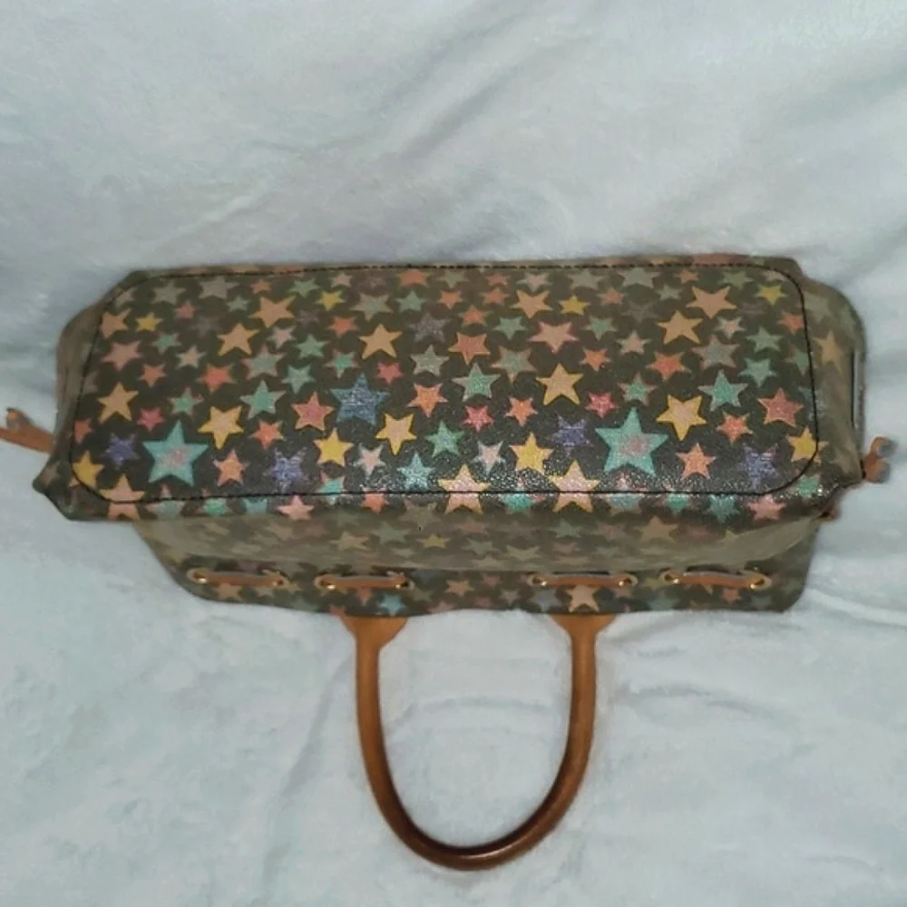 Dooney & Bourke Vintage Y2K Scribble Stars Satchel Bag Purse